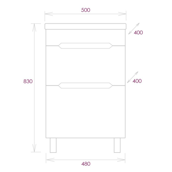 Тумба под раковину напольная Onika Айленд 50 105039
