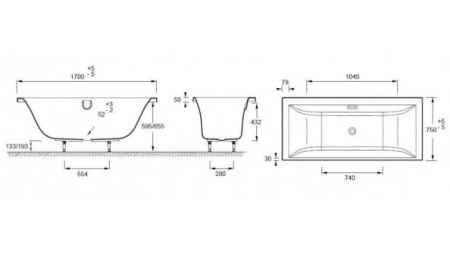 Ванна акриловая Jacob Delafon Evok 170x75 E60268-00