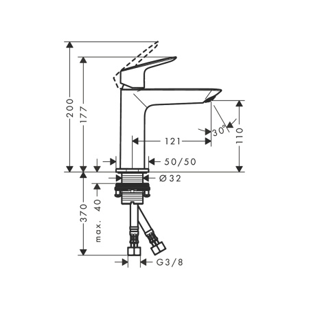 Смеситель для раковины с донным клапаном Hansgrohe Logis Fine 71251000 хром