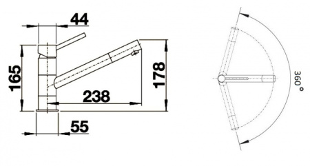 Смеситель Blanco Kano (хром) 521502