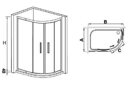 Душевой угол 80x100x185 RGW CL-61 04096180-11