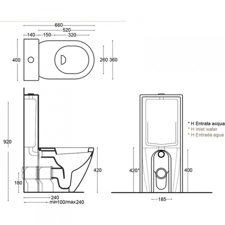 Бачок для унитаза Althea Ceramica D-Style 40203bi