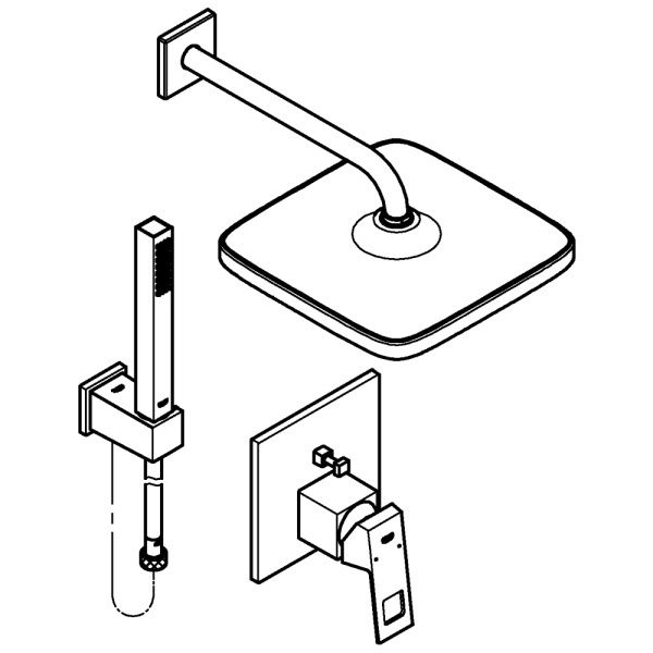 Душевая система со смесителем Grohe Eurocube Tempesta 250 Cube 25239 000 (25239000) хром 