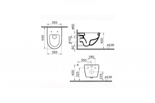 Унитаз подвесной VITRA SENTO 4448B003-0075