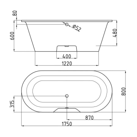 Ванна из искусственного камня на ножках (175х80) Aqua Stone VENECIA