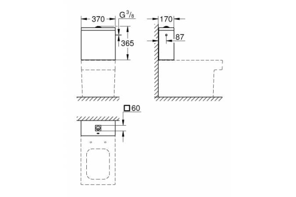 Бачок для унитаза Grohe Cube Ceramic 39489 000 (39489000) Бачок для унитаза Grohe Cube Ceramic 39489 000 (39489000)