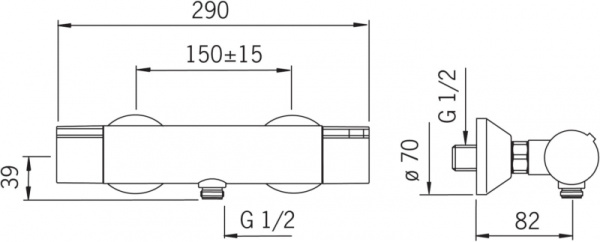 Cмеситель для душа и ванны с комплектом Oras Cubista 2879U