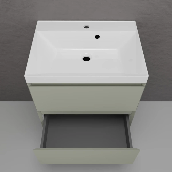 Тумба подвесная без раковины 60 см Style Line Манхэттен ЛС-00002367 оливковый матовый