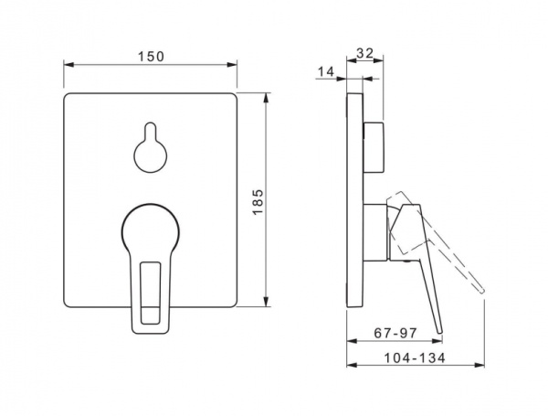 Панель смесителя для душа Oras Twista 3888B