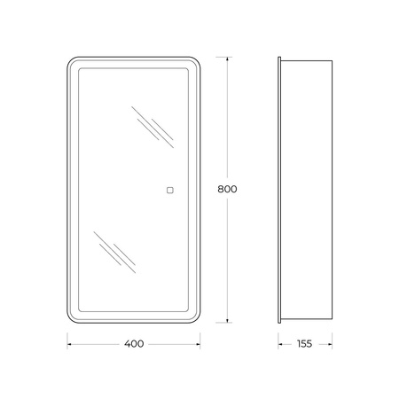Зеркало-шкаф BelBagno SPC-MAR-400/800-1A-LED-TCH