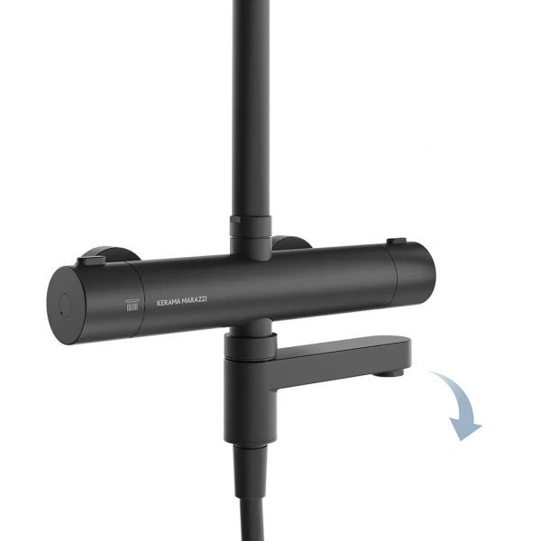 Душевая система с изливом Kerama Marazzi Fonte FO.302.KM.BLK.M черный