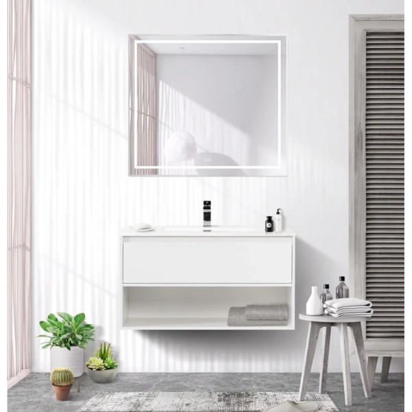 Зеркало (90х80) BelBagno Kraft SPC-KRAFT-900-800-LED-TCH-WARM с подсветкой