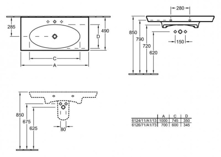 Раковина Villeroy & Boch La Belle 612411R1