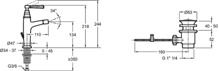 Смеситель для биде Jacob Delafon Cleo 1889 E24310-CP