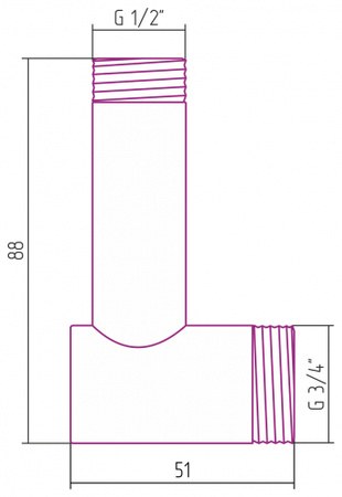 Уголок переходной Стилье G 3/4" НР х G 1/2" НР 02003-3412