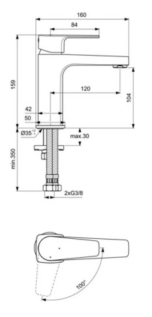 Смеситель для раковины Ideal Standard Cerafine D BC687AA, хром