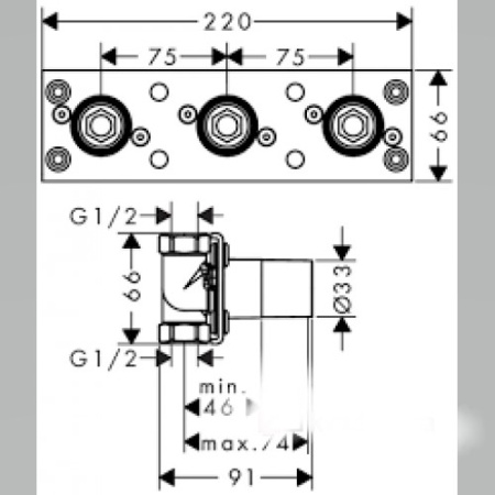 Скрытая часть Axor ShowerSolutions 45442180