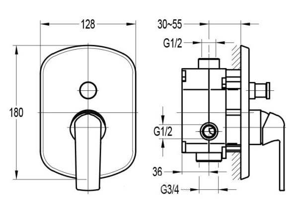 Смеситель для душа Cezares Globo GLOBO-F-VDIM-01