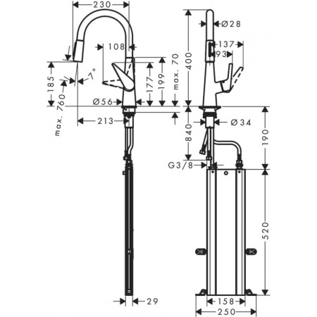 Смеситель для кухни Hansgrohe Talis M51 73876000, хром 