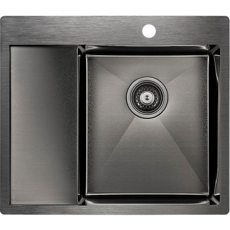 Кухонная мойка Paulmark  Flank PM225951-GMR вороненая сталь правая