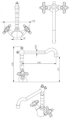 Смеситель для раковины Daniel V5400 br 63