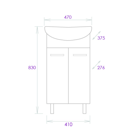 Тумба под раковину напольная Onika Коралл 47 104701