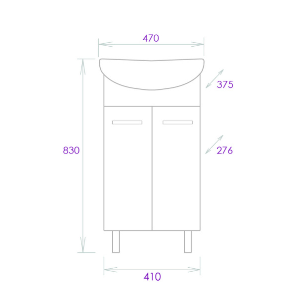 Тумба под раковину напольная Onika Коралл 47 104701