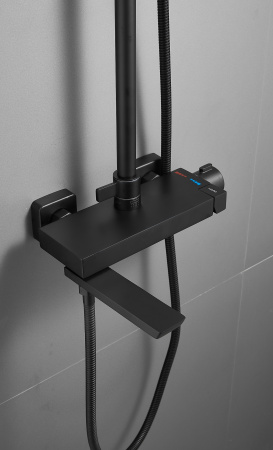 Душевая система с изливом Belz B24672-7, черный