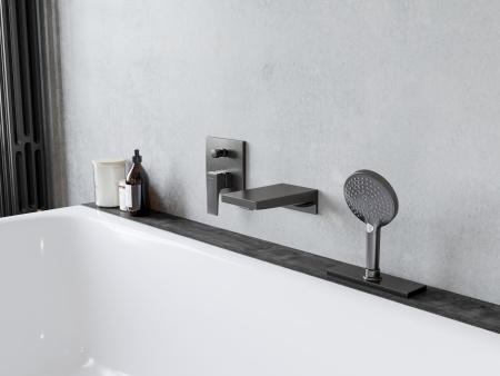 Смеситель для ванны встраиваемый Hansgrohe Metropol 32545340 шлифованный черный хром