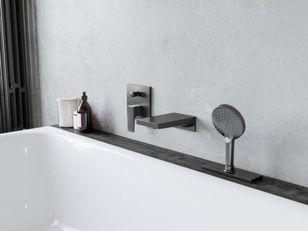 Смеситель для ванны встраиваемый Hansgrohe Metropol 32546340 шлифованный черный хром