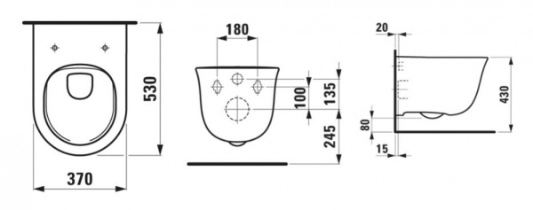 Унитаз подвесной Laufen The New Classic 8.2085.1.000.000.1