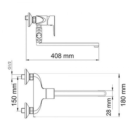 Смеситель для ванны с длинным изливом WasserKRAFT Leine 3502L
