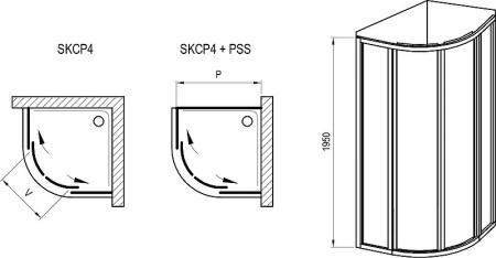 Душевой уголок 80x80 см Ravak Supernova SKCP4 3114OU02Z1