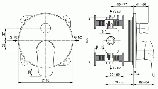 Смеситель для ванны Ideal Standard Ceraflex  A6725AA