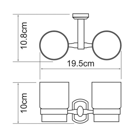 Стакан для зубных щеток двойной WasserKRAFT Oder K-3028DC
