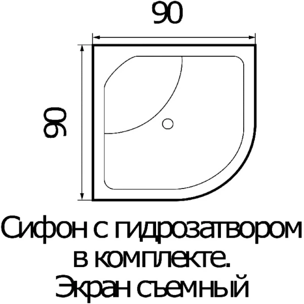 Акриловый душевой поддон (90х90) Wemor 10000003924 универсальная