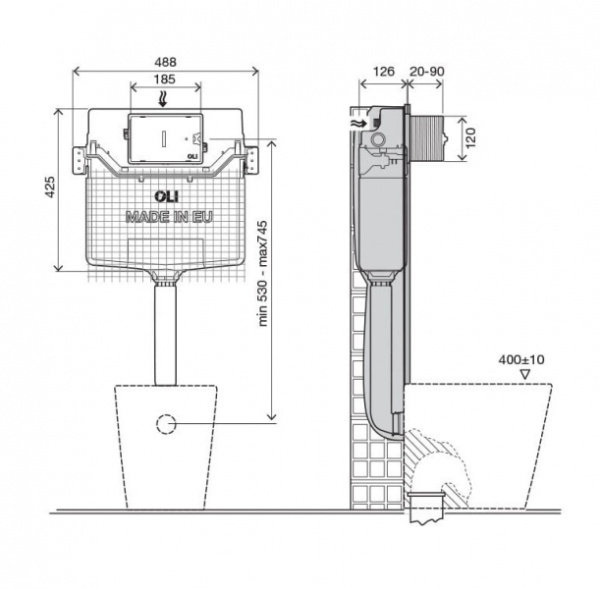 Инсталляция для унитаза Oli 100409m