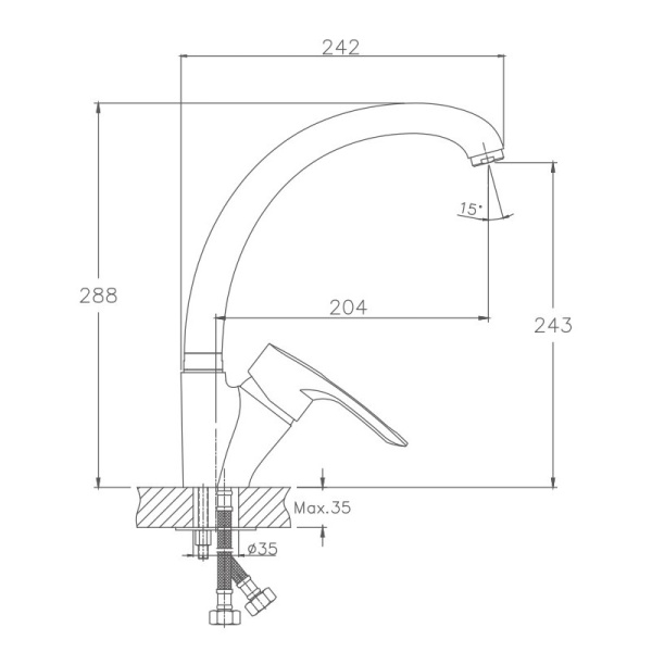Смеситель для кухни Haiba HB4166