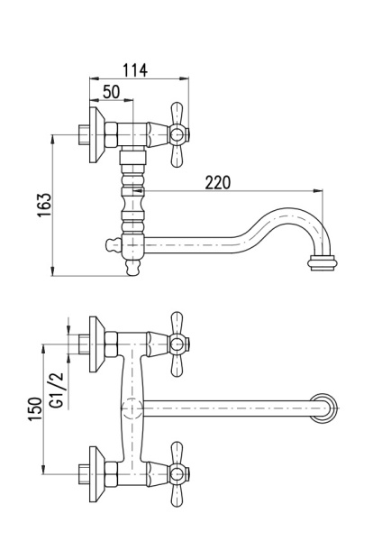 Смеситель для кухни Rav Slezak Morava Retro MK301.5/29