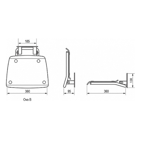 Сиденье для душа Ravak Ovo-B Clear/Black B8F0000045