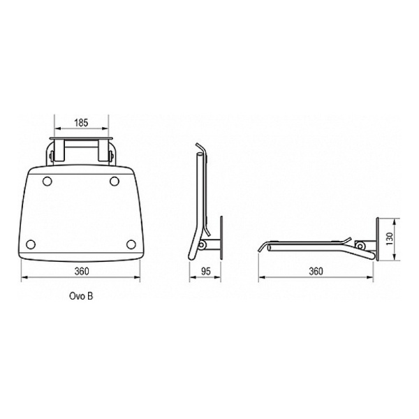 Сиденье для душа Ravak Ovo-B Clear/Black B8F0000045