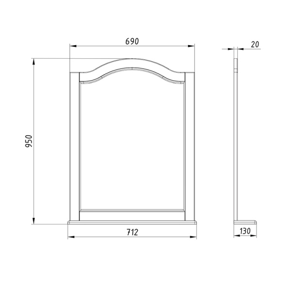 Зеркало (62х95)  ASB-Woodline Модерн 85 11232 (коричневый)