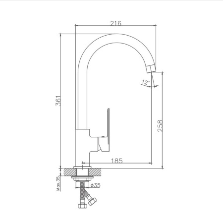 Смеситель для кухни Haiba HB70590