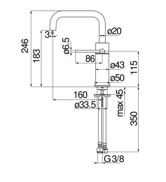 Смеситель для раковины Nobili Velis VE125118/3FLP