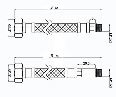Подводка для стиральных машин Raiber R055300