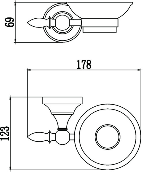 Мыльница керамическая с настенным держателем Savol 68b S-06859B