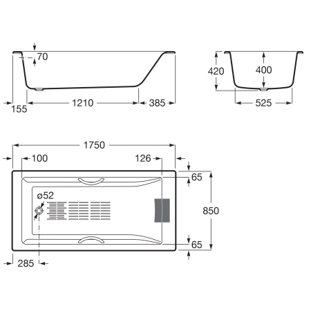 Ванна чугунная Roca Belice (175x85) 233550000