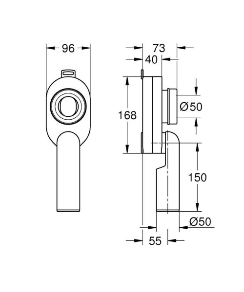 Сливной гарнитур вертикальный для писсуара GROHE Bau Ceramic 39733000