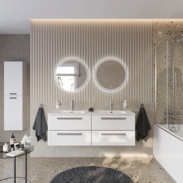 Тумба под раковину Cezares ECO-CER-N-1400-4C-SO-2-BL Bianco Lucido без ручек