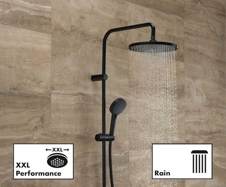 Душевая система Hansgrohe Vernis Blend, Showerpipe 240 1jet 26899670 черный матовый